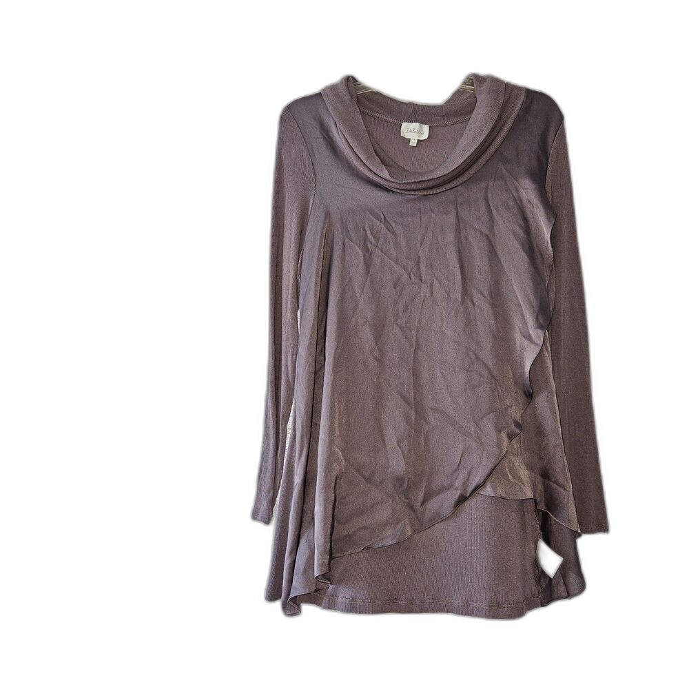 DELETTA Long Sleeve Cowl Neck Tunic Size Medium